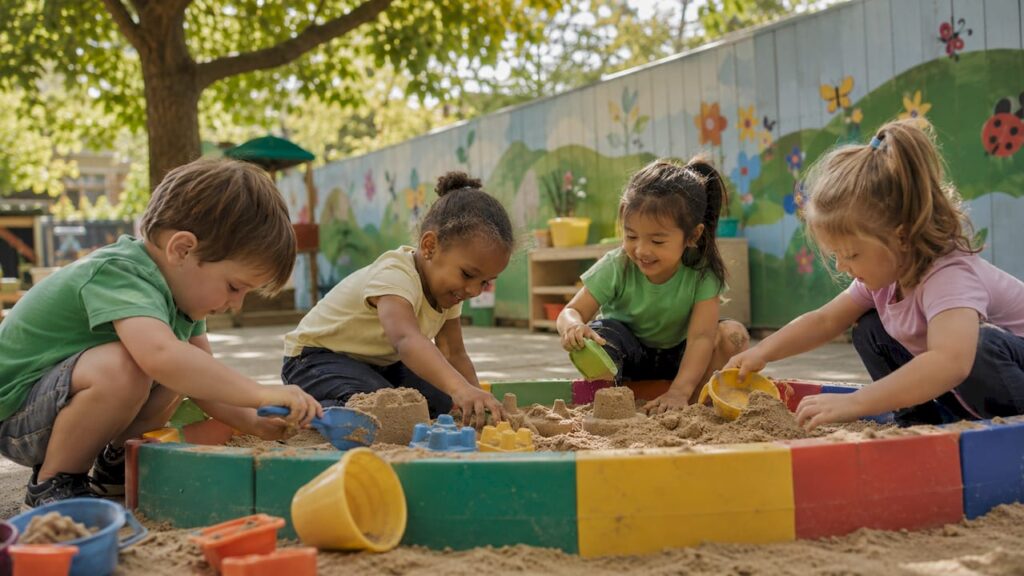 Children engaged in play-based learning activities