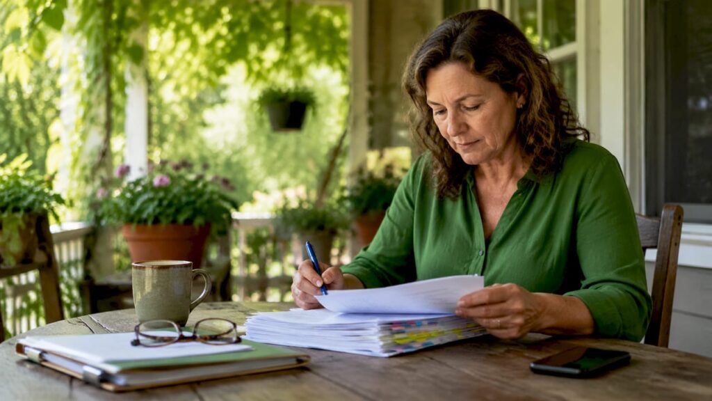 Parent reviewing childcare licensing documents