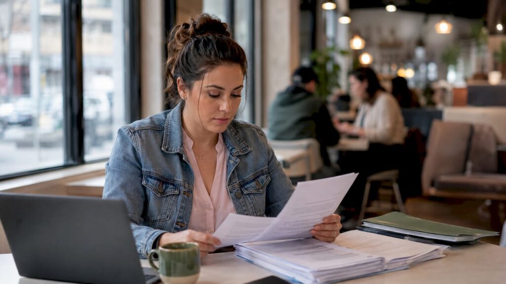 Childcare administrator reviewing infant caregiver qualifications